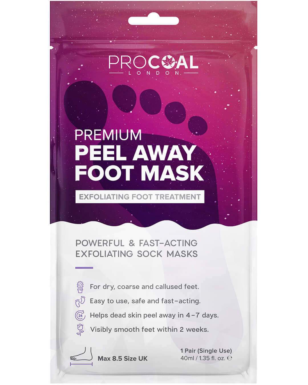 procoal peel away exfoliating and peeling foot mask